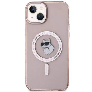 Karl Lagerfeld IML Choupette MagSafe Dėklas skirtas iPhone 15 Plus - Rožinis 1