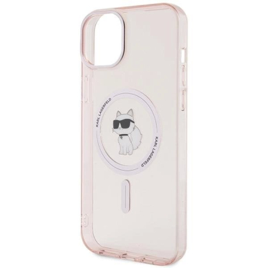 Karl Lagerfeld IML Choupette MagSafe Dėklas skirtas iPhone 15 Plus - Rožinis 4