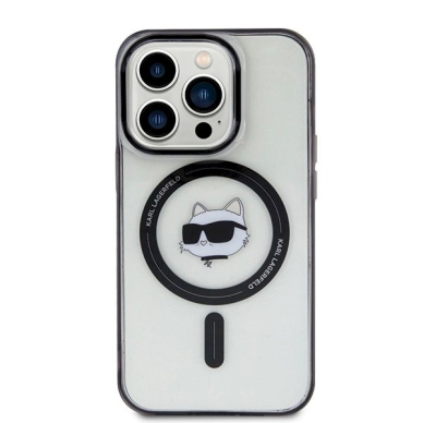 Karl Lagerfeld IML Choupette's Head MagSafe Dėklas skirtas iPhone 15 Pro - Permatomas