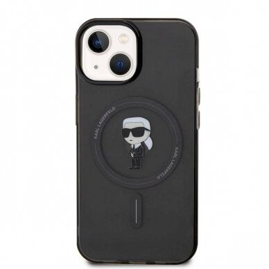 Karl Lagerfeld IML Ikonik MagSafe Dėklas skirtas iPhone 15 - Juodas 2