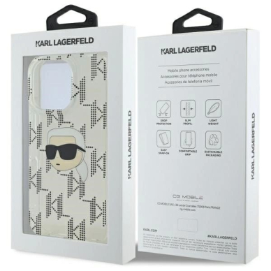 Dėklas Karl Lagerfeld IML Karl Head Electroplated  iPhone 16 Pro Max - Skaidrus 7