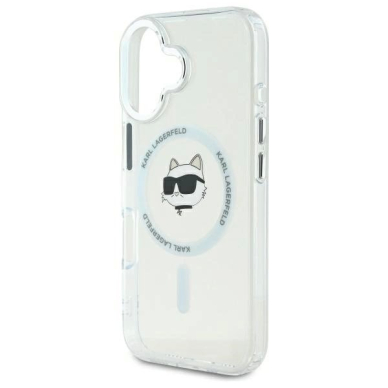 Dėklas Karl Lagerfeld IML Metal Choupette Head MagSafe  iPhone 16 Plus - Baltas 5