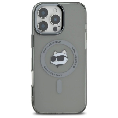 Dėklas Karl Lagerfeld IML Metal Choupette Head MagSafe  iPhone 16 Pro Max - Juodas 2