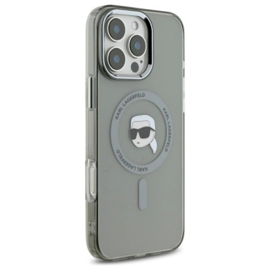 Dėklas Karl Lagerfeld IML Metal Karl Head MagSafe  iPhone 16 Pro Max - Juodas 3