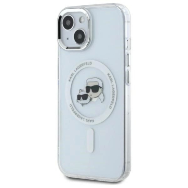 Dėklas Karl Lagerfeld IML Metal KarlChoupette Head MagSafe iPhone 14  - Baltas 1