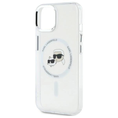 Dėklas Karl Lagerfeld IML Metal KarlChoupette Head MagSafe iPhone 14  - Baltas 5