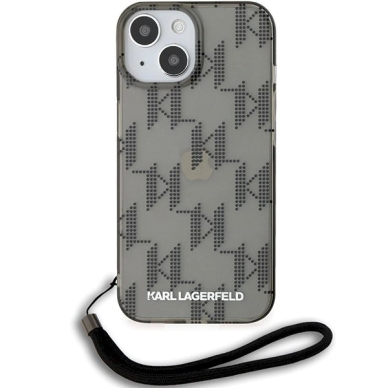 Karl Lagerfeld IML Mono KL Pattern  Cord dėklas iPhone 15 / 14 / 13 - Juodas 1