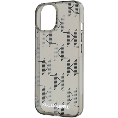 Karl Lagerfeld IML Mono KL Pattern  Cord dėklas iPhone 15 / 14 / 13 - Juodas 4