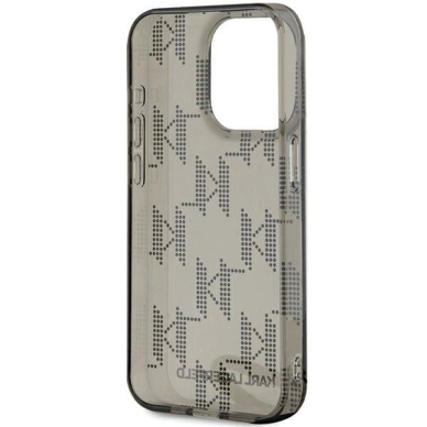 Karl Lagerfeld IML Mono KL Pattern  Cord dėklas iPhone 15 Pro - Juodas 5