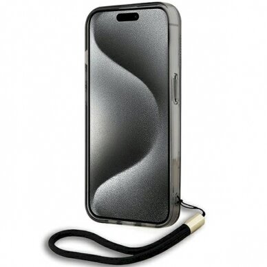 Karl Lagerfeld IML Mono KL Pattern  Cord dėklas iPhone 15 Pro Max - Juodas 3