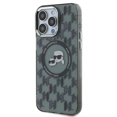 Dėklas Karl Lagerfeld IML Monogram Karl  Choupette Head MagSafe  iPhone 15 Pro Max - Juodas 1