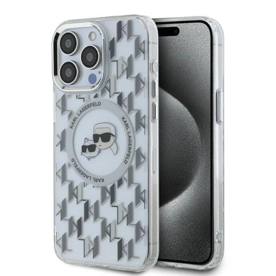 Dėklas Karl Lagerfeld IML Monogram Karl  Choupette Head MagSafe  iPhone 15 Pro Max - Skaidrus