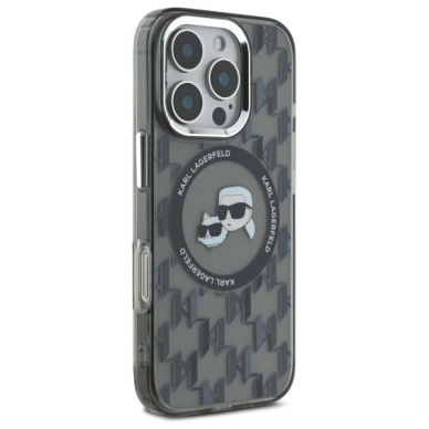 Dėklas Karl Lagerfeld IML Monogram Karl  Choupette Head MagSafe  iPhone 16 Pro Max - Juodas 3