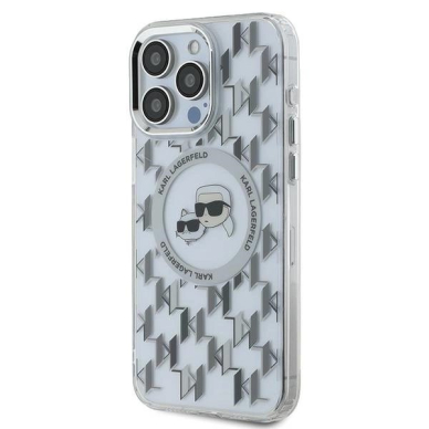 Dėklas Karl Lagerfeld IML Monogram Karl  Choupette Head MagSafe iPhone 15 Pro  - Skaidrus 1