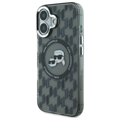 Dėklas Karl Lagerfeld IML Monogram Karl  Choupette Head MagSafe iPhone 16  - Juodas 1