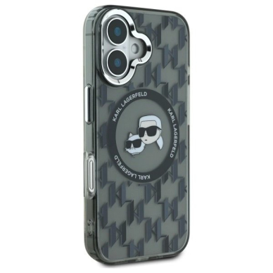 Dėklas Karl Lagerfeld IML Monogram Karl  Choupette Head MagSafe iPhone 16  - Juodas 3