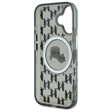 Dėklas Karl Lagerfeld IML Monogram Karl  Choupette Head MagSafe iPhone 16  - Juodas 6