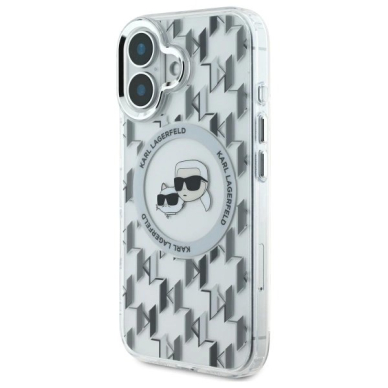 Dėklas Karl Lagerfeld IML Monogram Karl  Choupette Head MagSafe iPhone 16  - Skaidrus 1