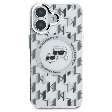 Dėklas Karl Lagerfeld IML Monogram Karl  Choupette Head MagSafe iPhone 16  - Skaidrus 2