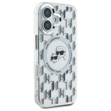 Dėklas Karl Lagerfeld IML Monogram Karl  Choupette Head MagSafe iPhone 16  - Skaidrus 3