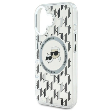 Dėklas Karl Lagerfeld IML Monogram Karl  Choupette Head MagSafe iPhone 16  - Skaidrus 5