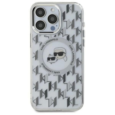 Dėklas Karl Lagerfeld IML Monogram Karl  Choupette Head MagSafe iPhone 16 Pro  - Skaidrus