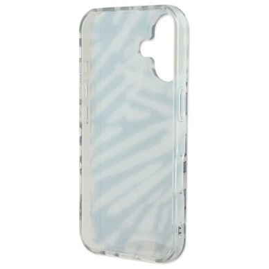 Dėklas Karl Lagerfeld IML Zebra Pattern  Cord iPhone 16  - Juodas 5