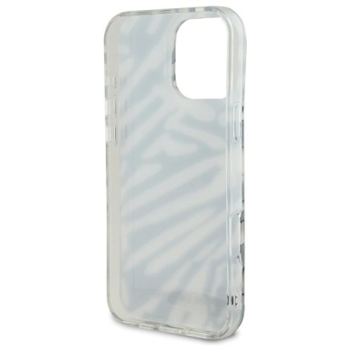 Dėklas Karl Lagerfeld IML Zebra Pattern  Cord iPhone 16 Pro  - Juodas 5