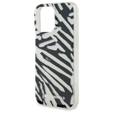 Dėklas Karl Lagerfeld IML Zebra Pattern  Cord iPhone 16 Pro Max  - Juodas 4