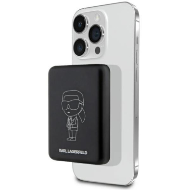 Karl Lagerfeld Inductive power bank KLPBMKIOTTGK 5W 3000mAh Juodas Ikonik MagSafe