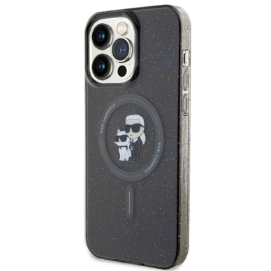 Dėklas Karl Lagerfeld Choupette Glitter MagSafe iPhone 15 Pro Max - Juodas 1