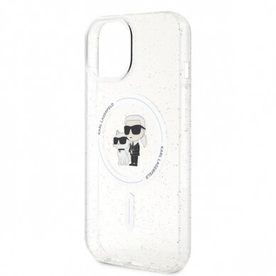 Karl Lagerfeld Karl&amp;Choupette Glitter MagSafe case for iPhone 15 - transparent 5