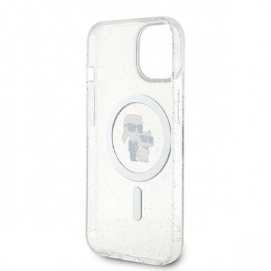 Karl Lagerfeld Karl&amp;Choupette Glitter MagSafe case for iPhone 15 - transparent 6