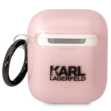 Dėklas ausinėms Karl Lagerfeld Ikonik Choupette KLA2HNCHTCP Airpods 1/2 Rožinis 1