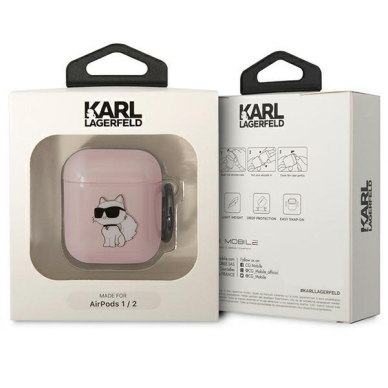 Dėklas ausinėms Karl Lagerfeld Ikonik Choupette KLA2HNCHTCP Airpods 1/2 Rožinis 2