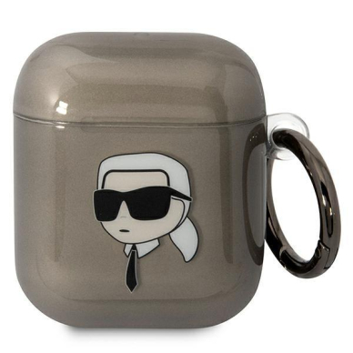 Dėklas ausinėms Karl Lagerfeld Karl`s Head KLA2HNIKTCK AirPods 1/2 Juodas