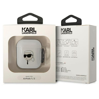 Dėklas ausinėms Karl Lagerfeld Karl`s Head KLA2HNIKTCT AirPods 1/2 Permatomas 2