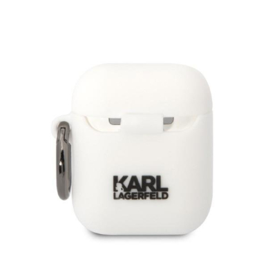 Dėklas ausinėms Karl Lagerfeld Silicone Karl Head 3D KLA2RUNIKH AirPods 1/2 Baltas 1