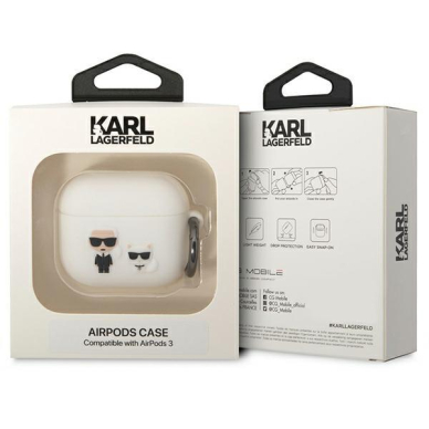 Dėklas ausinėms Karl Lagerfeld Choupette KLACA3SILKCW AirPods 3 Baltas 2