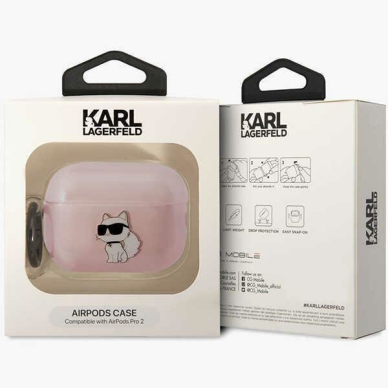 Dėklas ausinėms Karl Lagerfeld Ikonik Choupette KLAP2HNCHTCP Airpods Pro 2 Rožinis 3