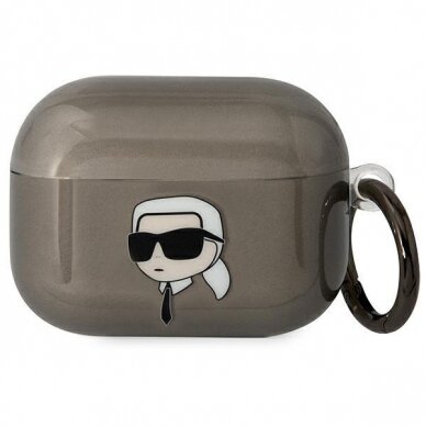 Dėklas ausinėms Karl Lagerfeld Karl`s Head KLAPHNIKTCK AirPods Pro Juodas