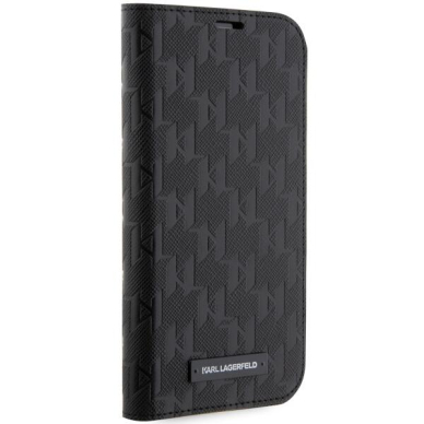 Dėklas Karl Lagerfeld Saffiano Monogram KLBKP14LSAKLHPK iPhone 14 Pro Juodas 4