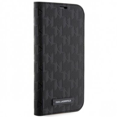 Dėklas Karl Lagerfeld Saffiano Monogram KLBKP14SSAKLHPK iPhone 14 Juodas 4