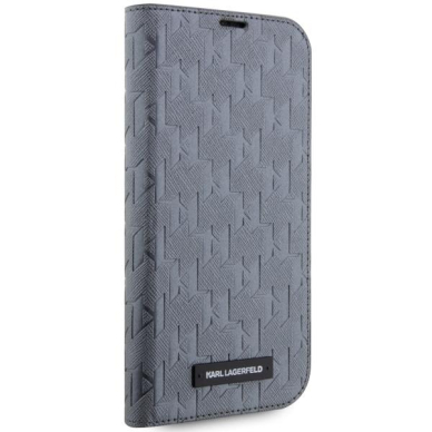 Dėklas Karl Lagerfeld Saffiano Monogram KLBKP14XSAKLHPG iPhone 14 Pro Max Sidabrinis 4