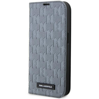 Dėklas Karl Lagerfeld Saffiano Monogram KLBKP14XSAKLHPG iPhone 14 Pro Max Sidabrinis