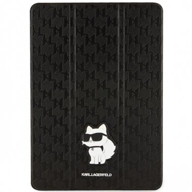 Dėklas Karl Lagerfeld Saffiano Monogram Choupette KLFC10SAKHPCK iPad 10.2 Juodas