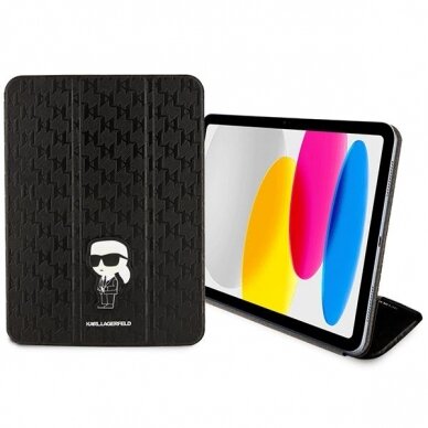 Dėklas Karl Lagerfeld Saffiano Monogram Ikonik KLFC11SAKHPKK iPad 10.9 Juodas 2