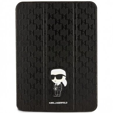 Dėklas Karl Lagerfeld Saffiano Monogram Ikonik KLFC11SAKHPKK iPad 10.9 Juodas