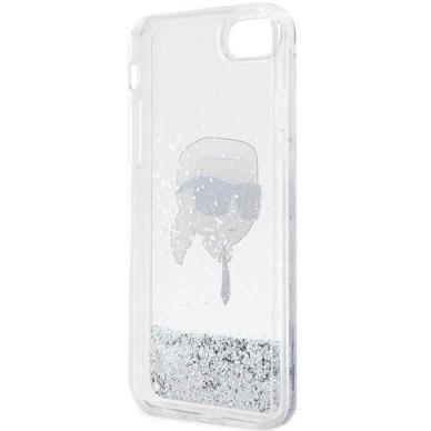 Dėklas Karl Lagerfeld Glitter Karl Head KLHCI8LNKHCH iPhone 7/8/ SE 2020/2022 Sidabrinis 6