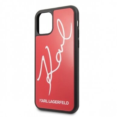 Originalus Karl Lagerfeld Dėklas Klhcn58Dlksre Iphone 11 Pro Raudonas Hard Case Signature Glitter 2